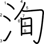 kanji stroke order for 洵